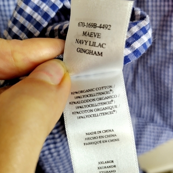 Rails Women's Blue Gingham Cut-Out Tiered Maeve A-Line Dress sz 2X - Picture 8 of 10